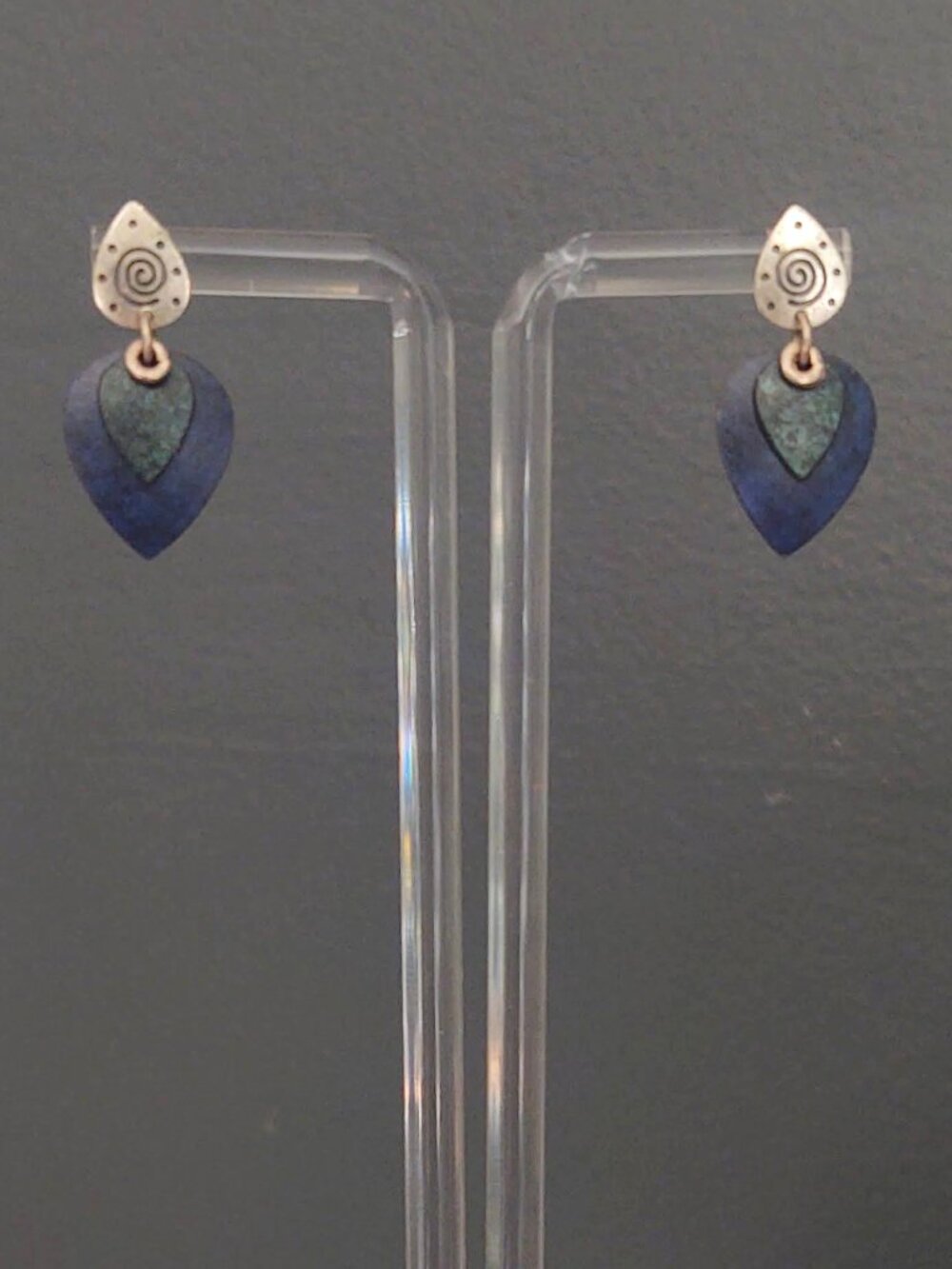 Delicate silver and colored metal earrings